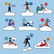 Cloud Computing Silhouettes Color N2