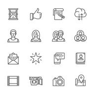 Social media Thin Line icons N2