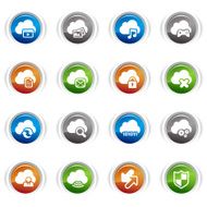 Glossy Buttons - Cloud computing Icons
