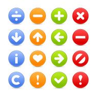 Satin icon set web internet circle button basic pictogram