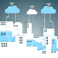 Cloud Computing Connectivity Paper Cutout City Network