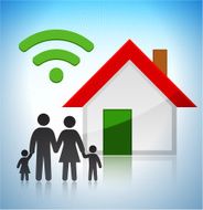 Wi-Fi Stick Figure Family and Home N2