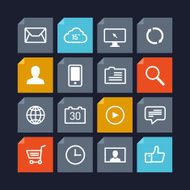 Vector set of flat user interface elements N2