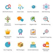 SEO &amp; Internet Marketing Flat Icons - Set 4