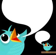 Bird tweet bluebird feed social media text follow cartoon