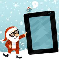 Santa Claus tablet bluebird geek internet christmas social media
