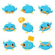 Bird tweet bluebird feed social media text follow cartoon N2