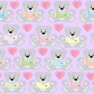 teddy bears multicolor seamless pattern N2