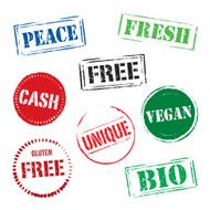 Set of color vector grunge stamps