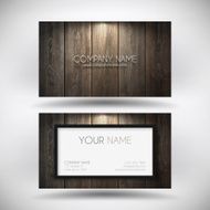 Business Card Template with a Wooden Background