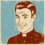 Retro Screen Print Priest