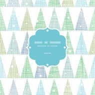 Vector abstract christmas trees forest in snow frame seamless pattern