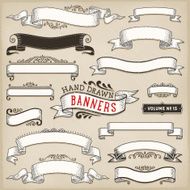 hand drawn ribbon banners N4