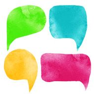 Watercolor colorful speech bubbles N2
