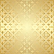 seamless background with golden ornament - vector