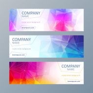 Set of mosaic faceted banners templates