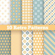 Fashion retro different vector seamless patterns N2