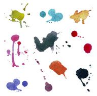 Collection of colorful abstract watercolor backgrounds Vector isolated
