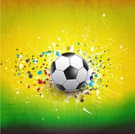 soccer ball dash on green grunge texture background vector illustration
