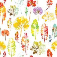 watercolor pattern of leaves seamless texture background N14