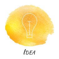 Idea Light Bulb Lamp Vector Watercolor Concept