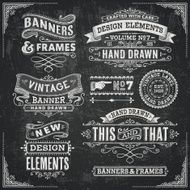 Blackboard Banners Badges and Frames