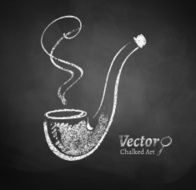 Chalkboard drawing of smoking pipe N2