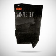 Black watercolor blob isolated on white