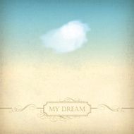 Vintage sky old paper background with cloud frame