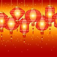Chinese New Year seamless pattern with lanterns
