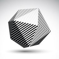 Abstract 3D spherical vector contrast pattern art orb striped
