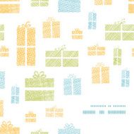 Colorful gift boxes textile texture frame corner pattern background N2