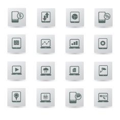 Computer mobile phone and tablet pc icon set vector
