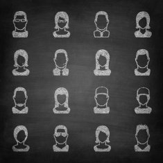 People icons on Blackboard - Chalkboard