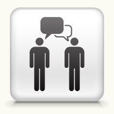 Square Button with People Communication interface icon N2