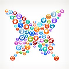 Butterfly on Social Networking & Internet Color Buttons