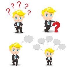 cartoon illustration Business man question