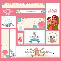 Social media and marketing banners for Mother's Day