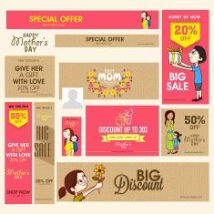Sale header or banner for Happy Mother's Day celebration