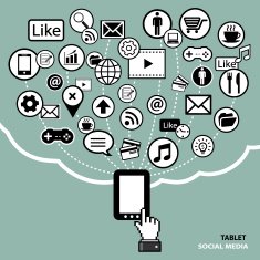 tablet social media concept