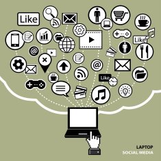 laptop social media concept
