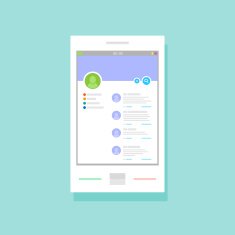 User profile of social networking application on mobile device