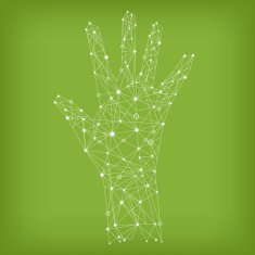 Hand network illustration green
