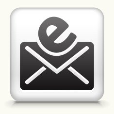 White Square Button with Email Letter Icon N2
