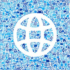 Globe on vector technology pattern Background N3