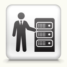 Square Button with Computer Networking N5