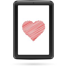 Tablet PC illustrattion with heart
