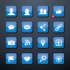 Shiny social buttons N2