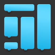 Blue speech bubble icon rounded rectangle empty button