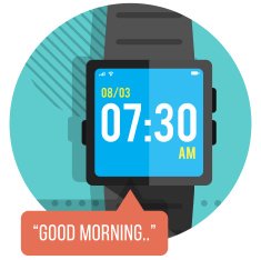 Smart watch saying Good morning N2